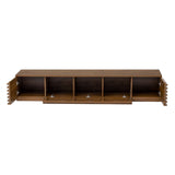 TV Stand For TVs, Entertainment Center With Cable Management And Soft Closing Hinges - Walnut