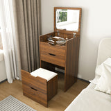 Vanity Desk With Lighted Mirror & Stool