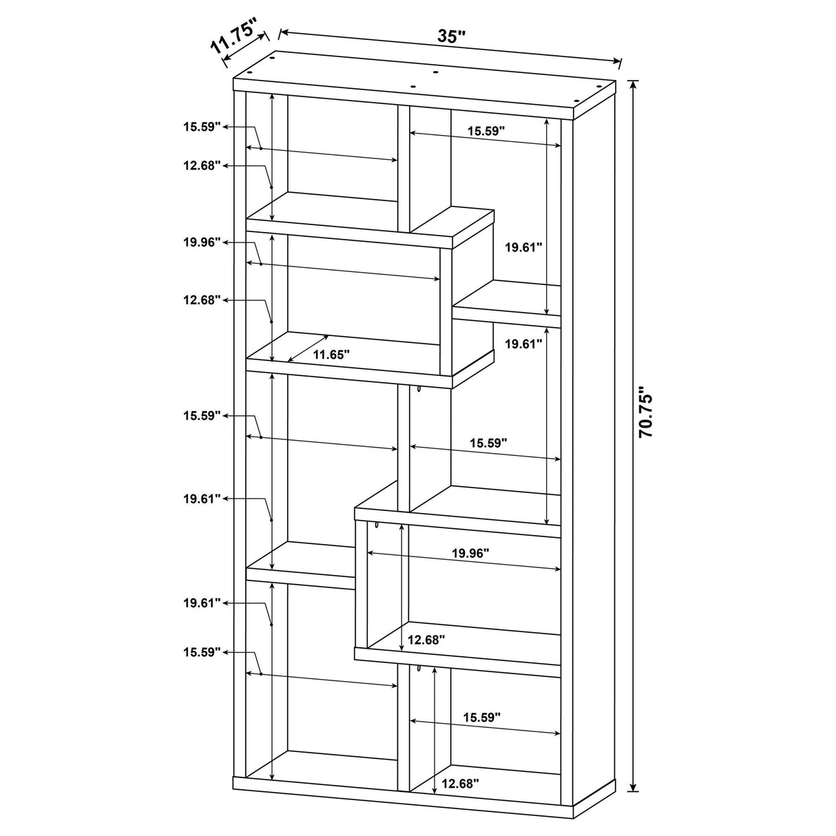 Lawton - 7 Shelf Bookshelf - Driftwood