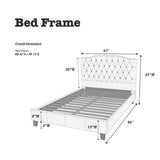 Modern Bed Frame With Tufted Upholstered Headboard
