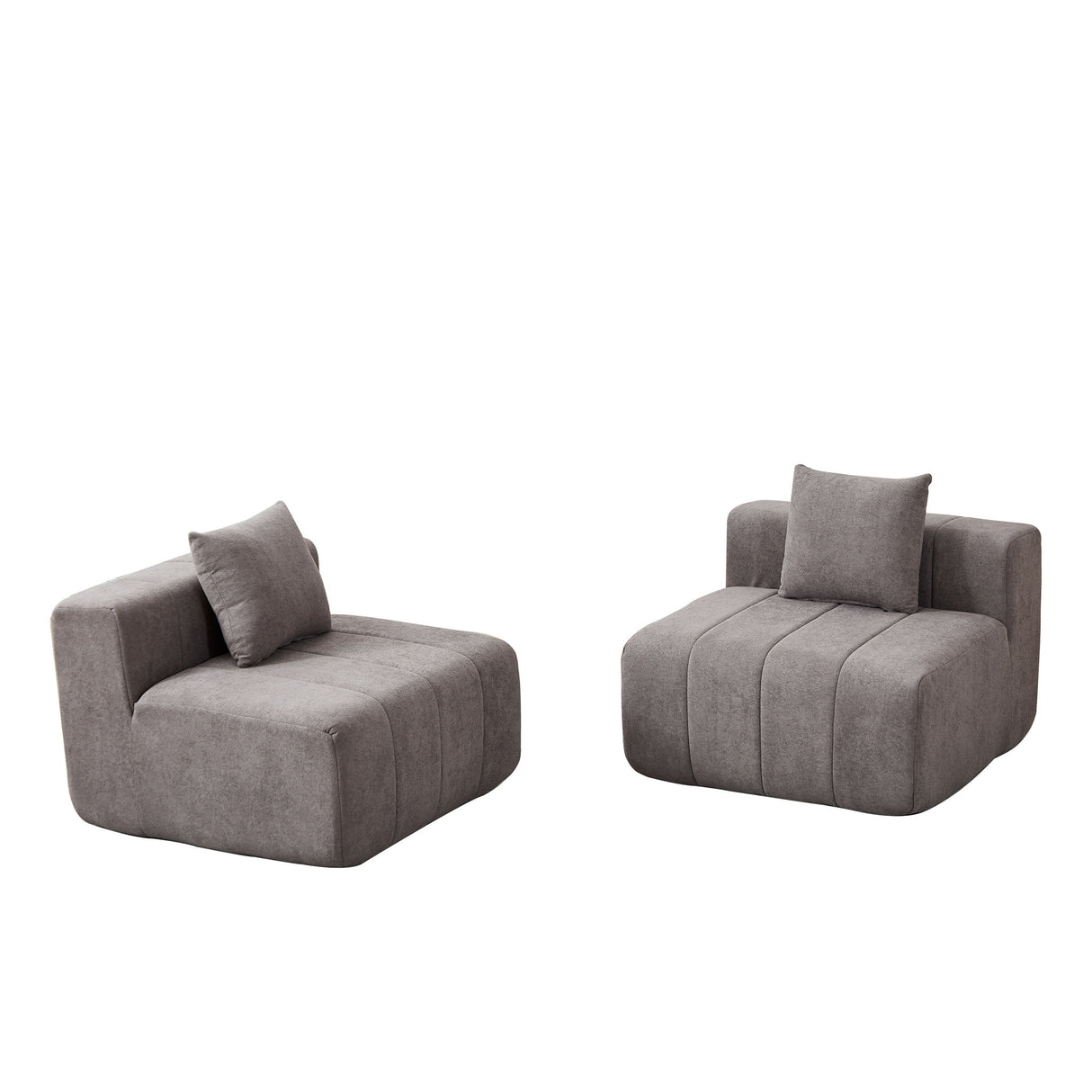 Modular Sectional Sofa With 2 Pillows, Symmetrical Design