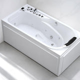 Xavier - Single Corner Massage Bathtub - Milk White