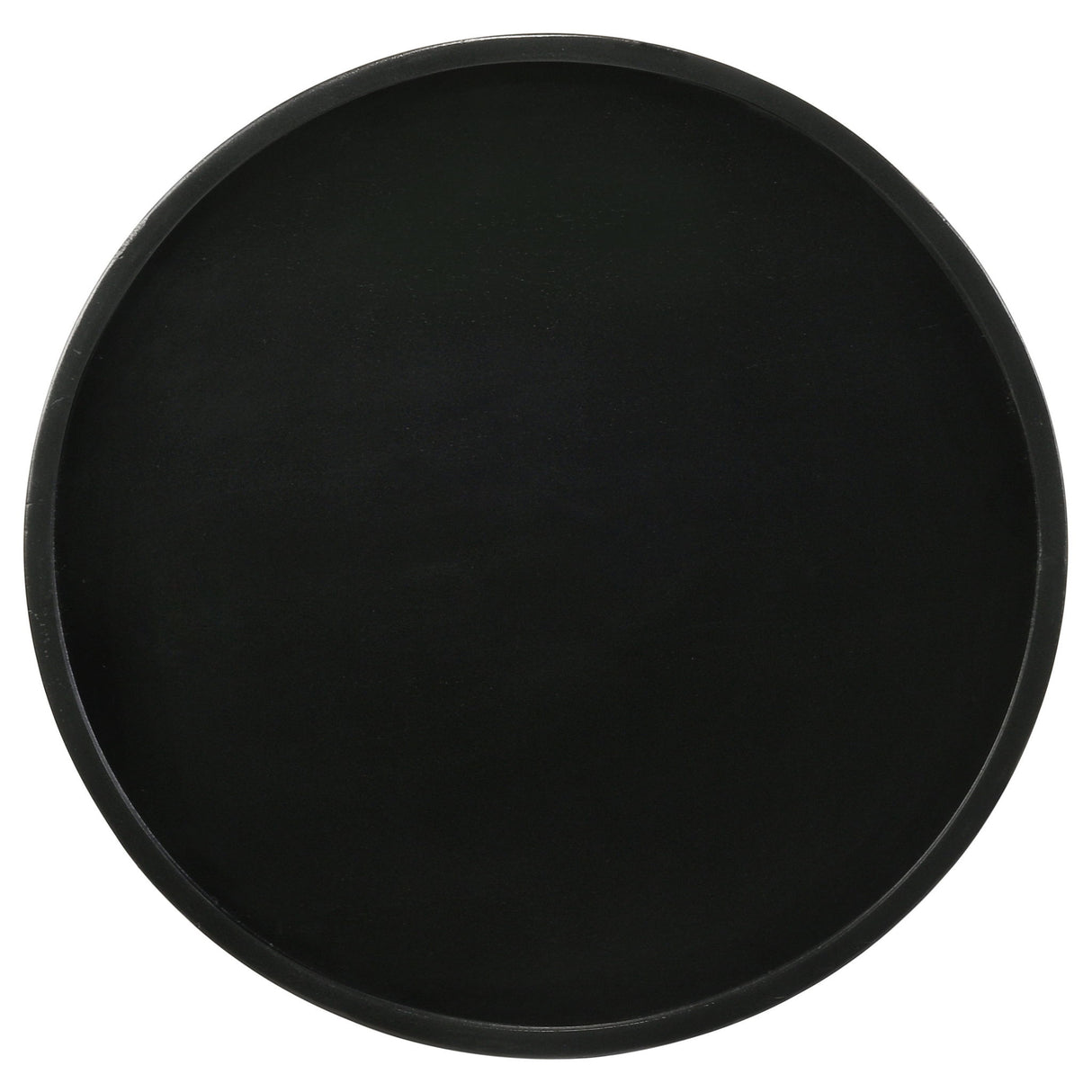 Stain Pedestal Accent Round Table With Lipped Top - Black