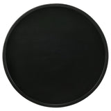 Stain Pedestal Accent Round Table With Lipped Top - Black