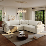 L-Shaped Sofa Couch With Pull-Out Bed