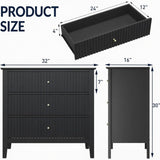 Fluted 3 Drawer Nightstand With Soft Close Slides