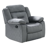 Modern Manual Recliner With Padded Seat And Pillow Arms