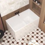 Gloss Freestanding Bathtub With Built In Seat