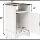 Farmhouse Nightstand With Charging Station & Storage