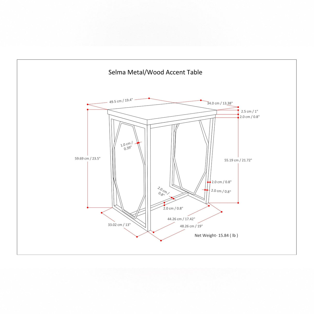 Selma - Handcrafted Metal And Wood Accent Table