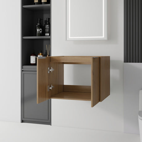 Floating Bathroom Vanity Cabinet With Soft Close Double Doors, Spacious Interior Storage, Wall Mounted, Cabinet Only