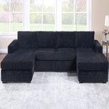U-Shaped Sectional Set With Cushion Back Armless Chairs Right And Left Arm Chaise