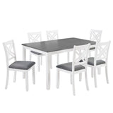 Kitchen Dining Set, Rectangular Dining Table & Upholstered Chairs