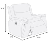Manual Recliner With Hidden Cup Holder, Padded Seat And Backrest - Auburn