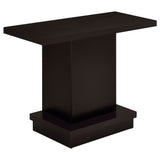 Fiona - Pedestal Console Table With Geometric Design - Cappuccino