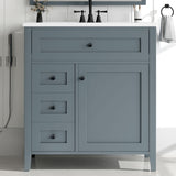 Bathroom Vanity With Sink, 3 Drawers And Adjustable Shelf, Freestanding Storage Unit