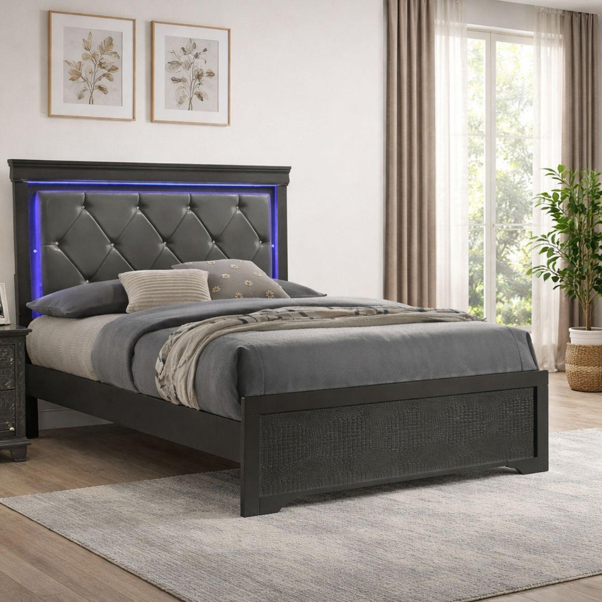 Blaze - Modern Bed With LED Headboard