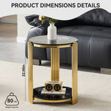 Round Table With Double Layer Storage