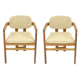 Outdoor Accent Armchairs For Patio (Set of 2) - Natural / Teak