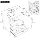 Modern Bathroom Vanity With Sink, 1 Cabinet & 3 Drawers