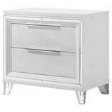 2 Drawer Nightstand With Accents - White