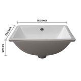 European Style Ceramic Rectangular Undermount Bathroom Sink With Overflow