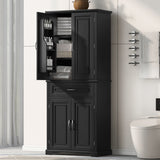 Bathroom Storage Cabinet With Doors And Drawer, Adjustable Shelf