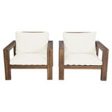 Stylish Outdoor Chair Set With Cushions For Garden (Set of 2)