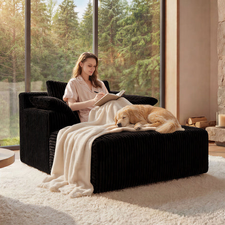 Chaise Lounge Chair, Deep Seat Sleeper Couch For Living Room