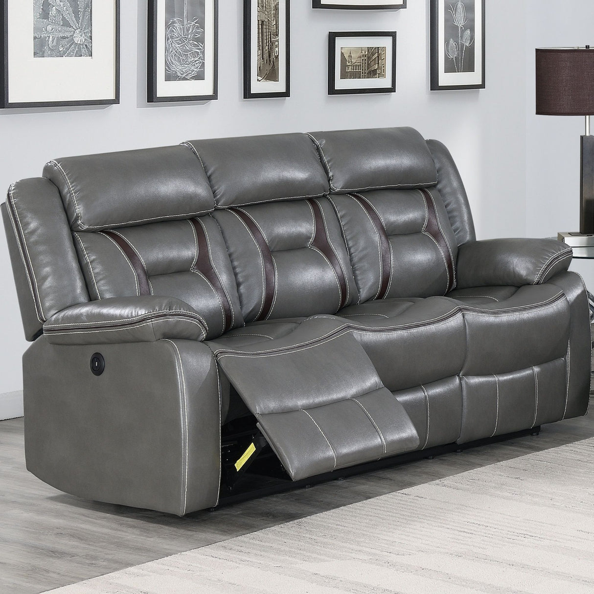 Living Room Set With Pillow Armrest And Tufted Backrest