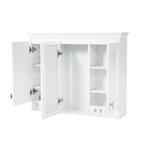 Wall Mount Mirror Cabinet With Adjustable Shelves, Soft Closing Hinges