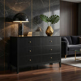 Modern 6 Drawer Fluted Dresser