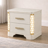 Jasmine - Nightstand With Side LED Lightning - Beige