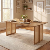 Dining Table With Rattan Accents