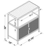 Kenneth - 2 Door Radio Weave Accent Cabinet - White