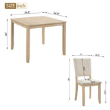Modern 4 Person Dining Table Set With 4 Chairs