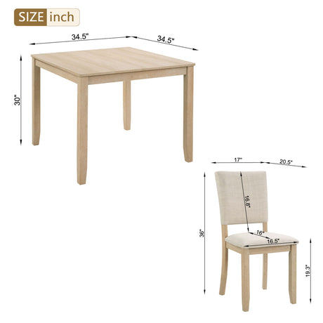 Modern 4 Person Dining Table Set With 4 Chairs