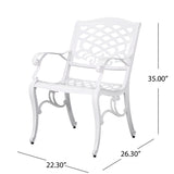 Unravel - Outdoor Arm Chair With Scroll Design And Floral Accents (Set of 2) - White