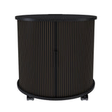 Cylinder Nightstand With Charging Station & Sliding Door