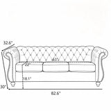 Chesterfield 3 Seater Sofa With Rolled Arms