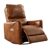 Electric Recliner Chair With Rocker And Swivel Function - Brown
