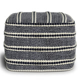 Corrie - Square Outdoor / Indoor Pouf - Navy / White