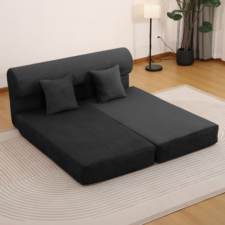 Convertible Sofa Bed, 2 Seater Fold Out Floor Couch