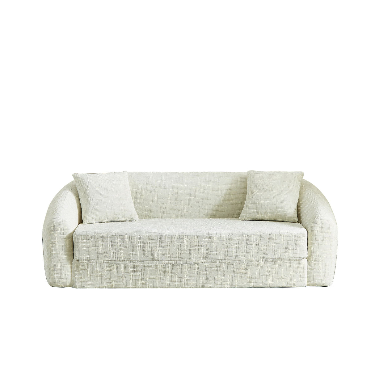 Curved Convertible Sofa, 2 In 1 Fold Out Bed With Pull Out Base And Deep Seat