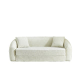 Curved Convertible Sofa, 2 In 1 Fold Out Bed With Pull Out Base And Deep Seat