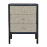 Nightstand, 3 Drawer - Black