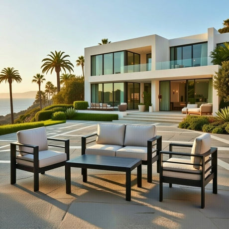 Outdoor Patio Set With All-Weather Thick Cushions