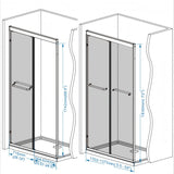 Double Sliding Shower Door With Explosion Proof Film