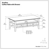 Acadian - Coffee Table With Drawer - Brown