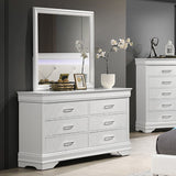 1 Piece Dresser Of Drawers Bedroom Furniture With Diamond Accent Handles, Drawer Box - White